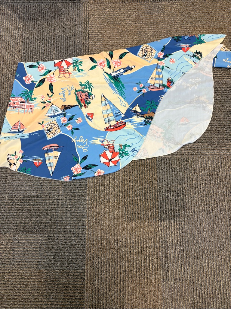 Old Navy Blue And Yellow Nautical Print Swim Sarong Coverup